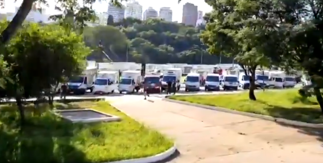 Protesto da categoria, em São Paulo