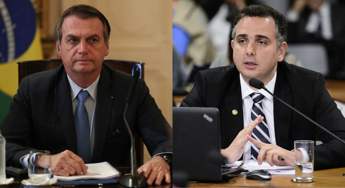 O presidente Jair Bolsonaro e o presidente do Senado Rodrigo Pacheco