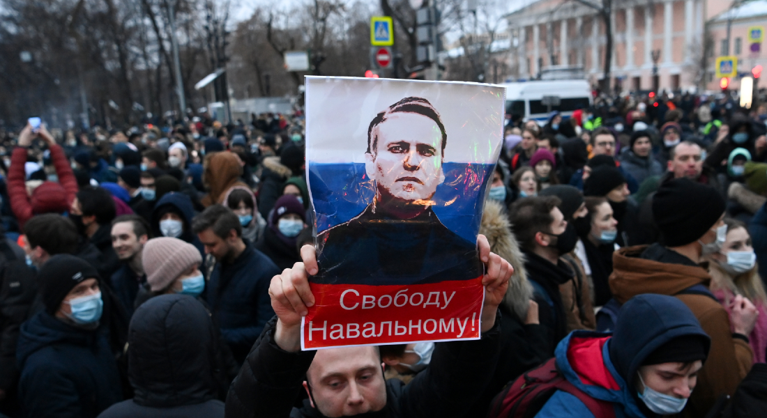 Protesto a favor do opositor Russo Navalny