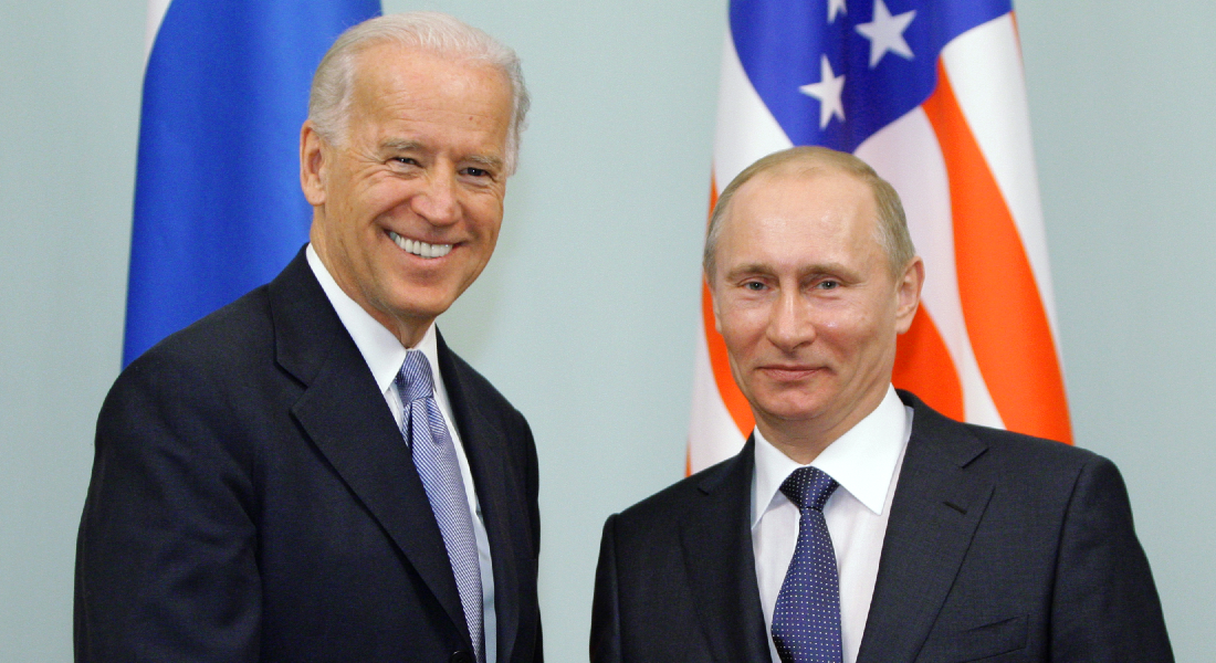 Presidente russo Vladmir Putin e presidente norte-americano Joe Biden