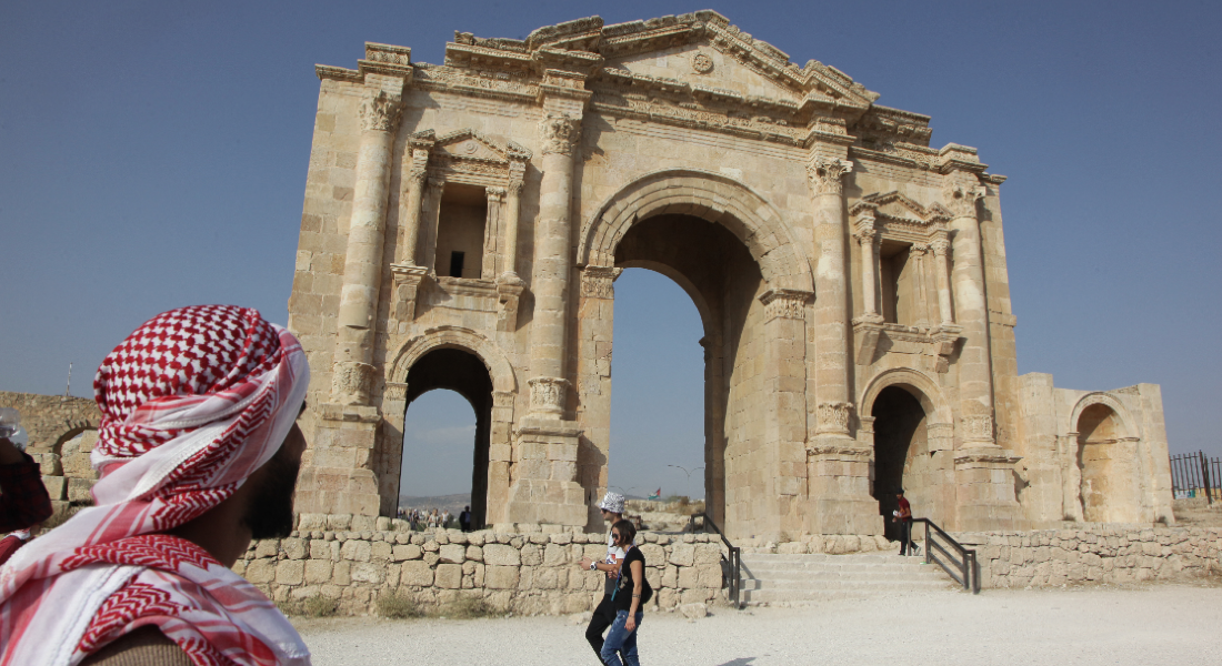 Jerash, famoso sítio arqueológico do norte da Jordânia onde ocorreu o ataque