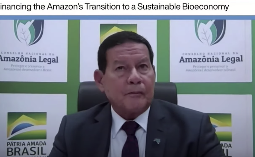 Vice-presidente, Hamilton Mourão, em evento virtual do Fórum Econômico Mundial