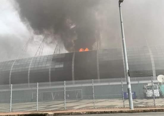Incêndio no Castelão, em Fortaleza.