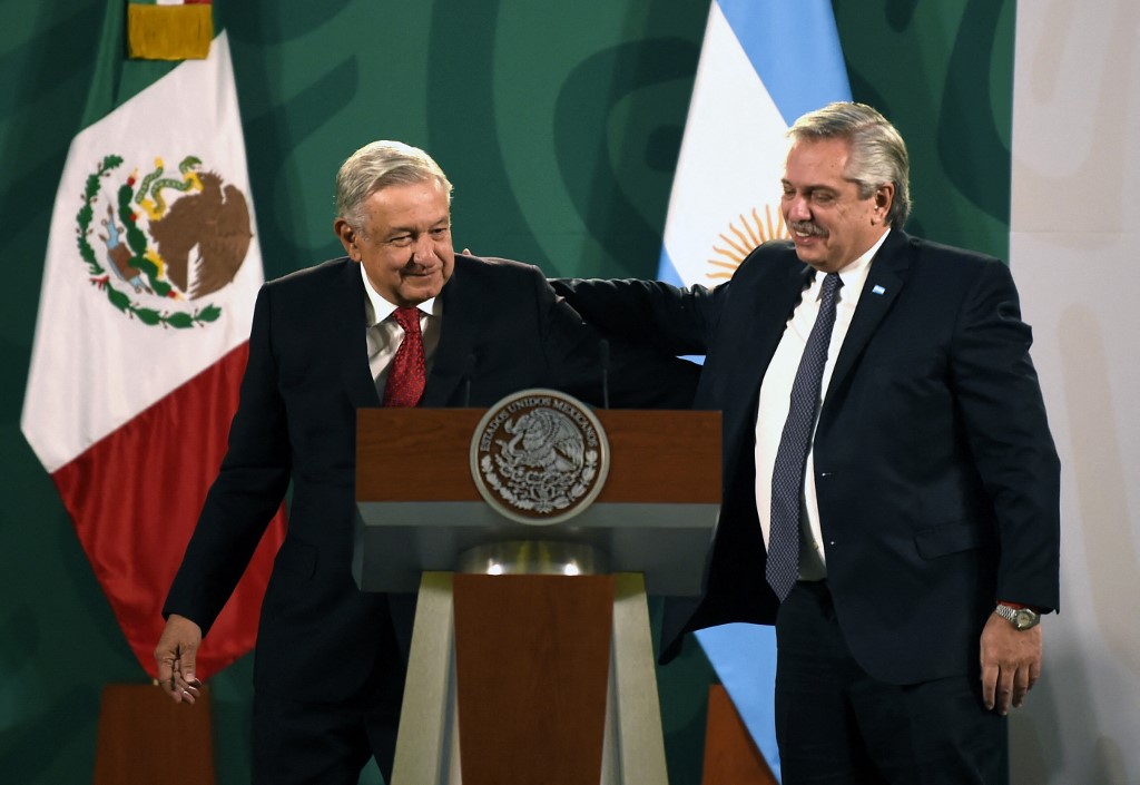 Presidentes do México, Lopez Obrador, e da Argentina, Alberto Fernandez