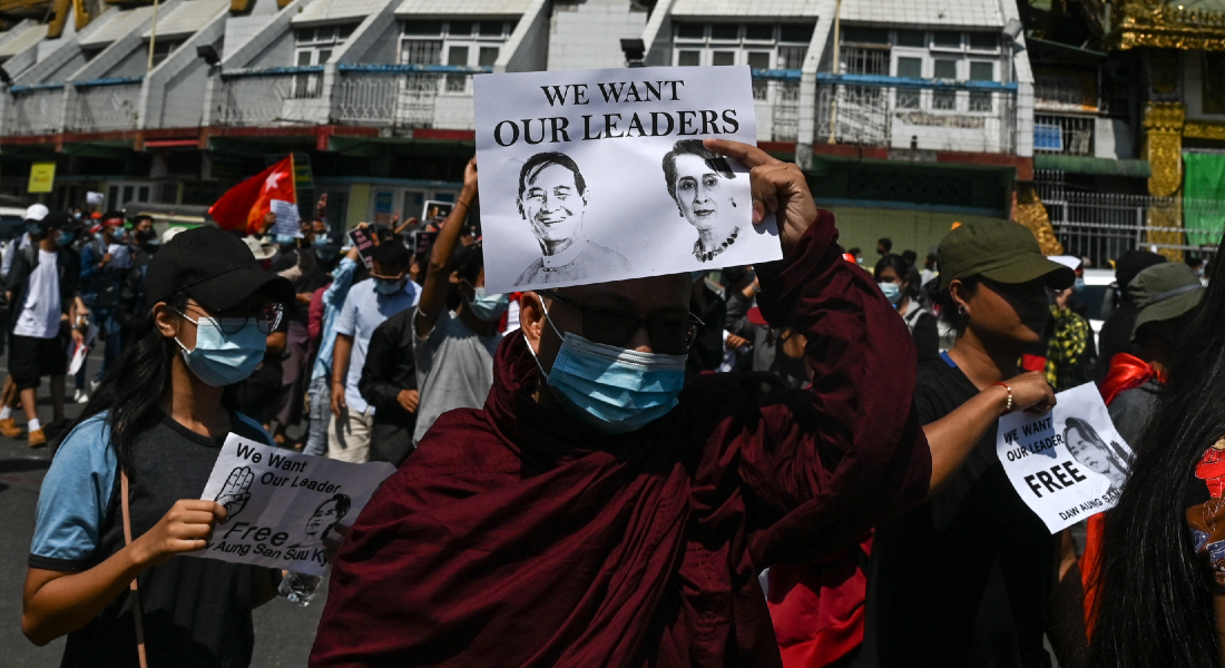 Protestos em Mianmar