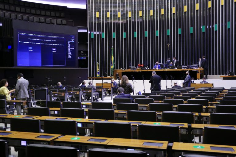 Deputados acompanham a sessão no Plenário da Casa