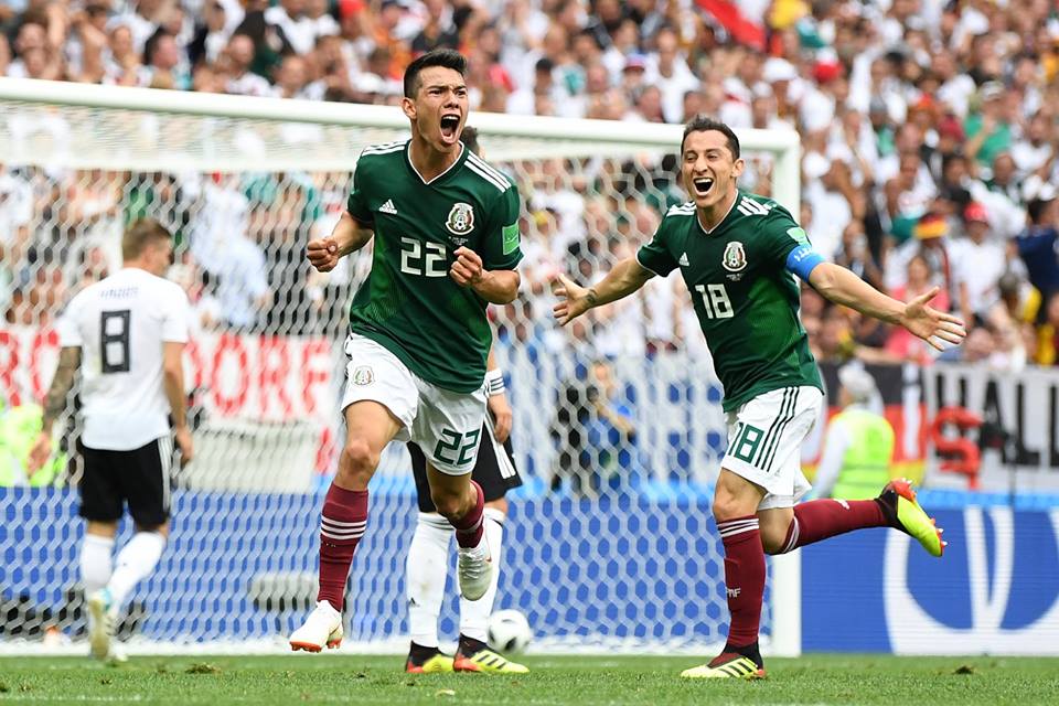 Hirving Lozano (foto) foi o autor do gol da vitória do México sobre a Alemanha, em 2018