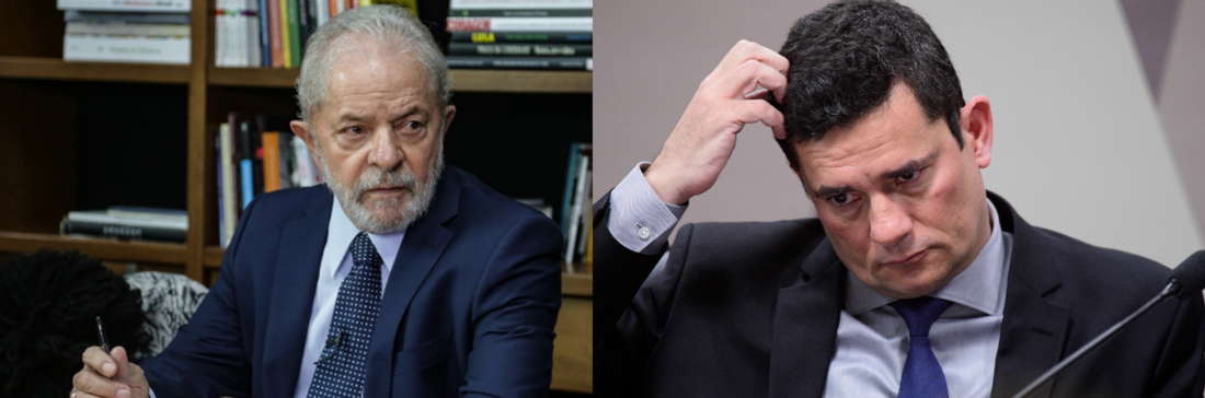 Luiz Inácio Lula da Silva (esq.), Sérgio Moro (dir.)