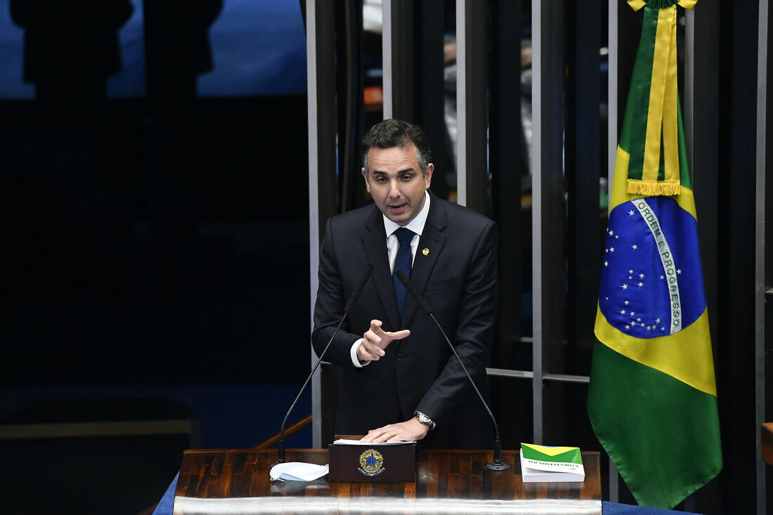 O presidente do Senado, Rodrigo Pacheco (DEM-MG)