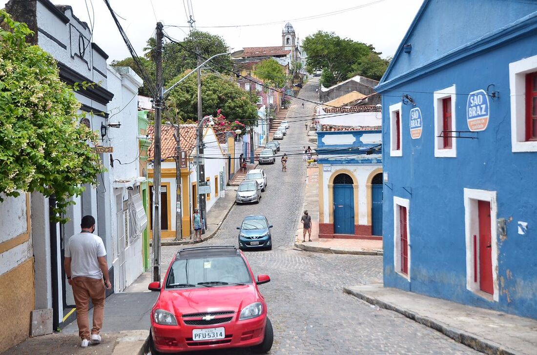 Ladeiras quase vazias em Olinda