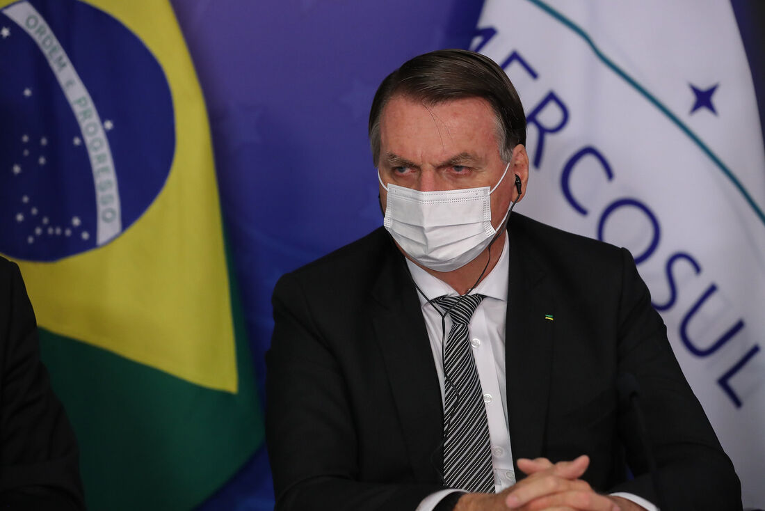 Presidente Bolsonaro durante videoconferência da Cúpula do Mercosul