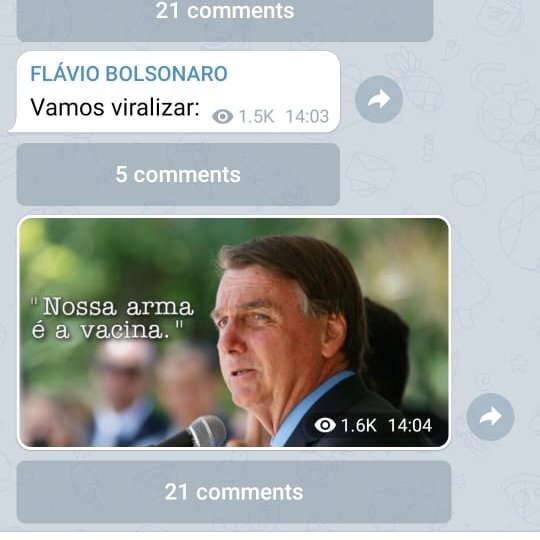 Flávio Bolsonaro fez o pedido para que compartilhassem a foto que ele divulgou no aplicativo