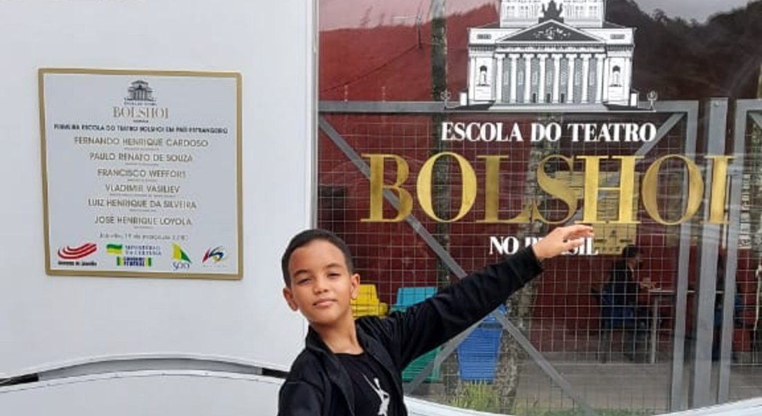 Ângelo Nunes, de 10 anos, foi aprovado na sua primeira seleção para a Escola do Teatro Bolshoi