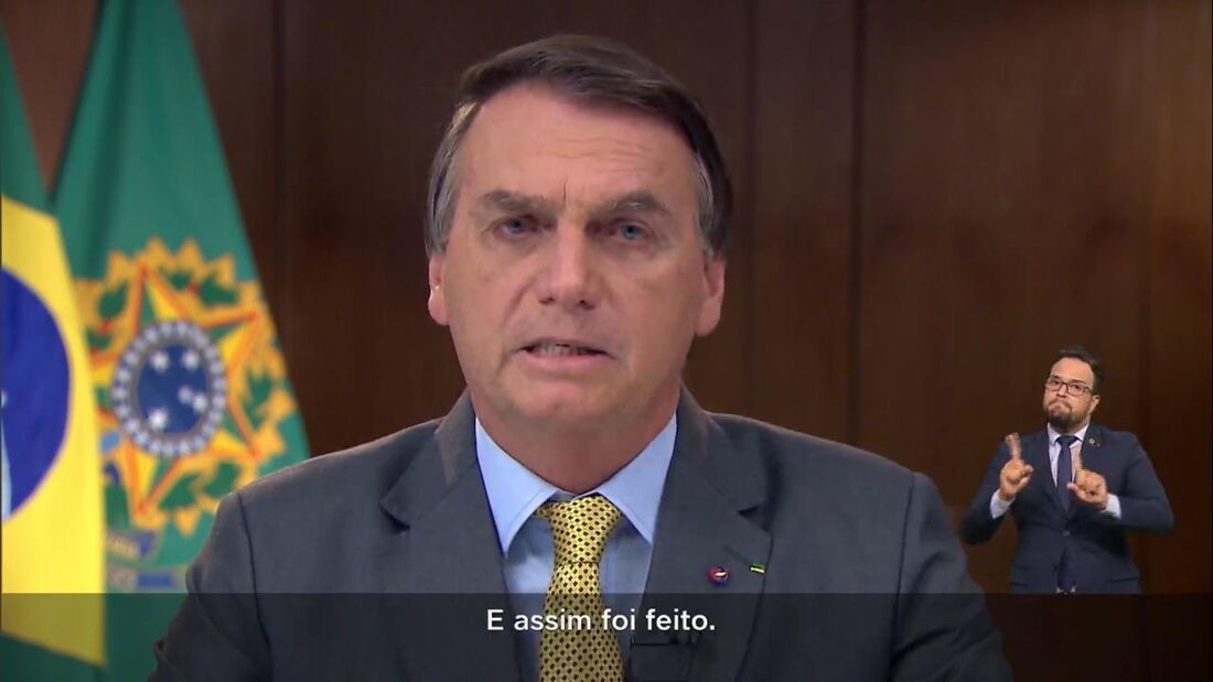 Jair Bolsonaro em pronunciamento