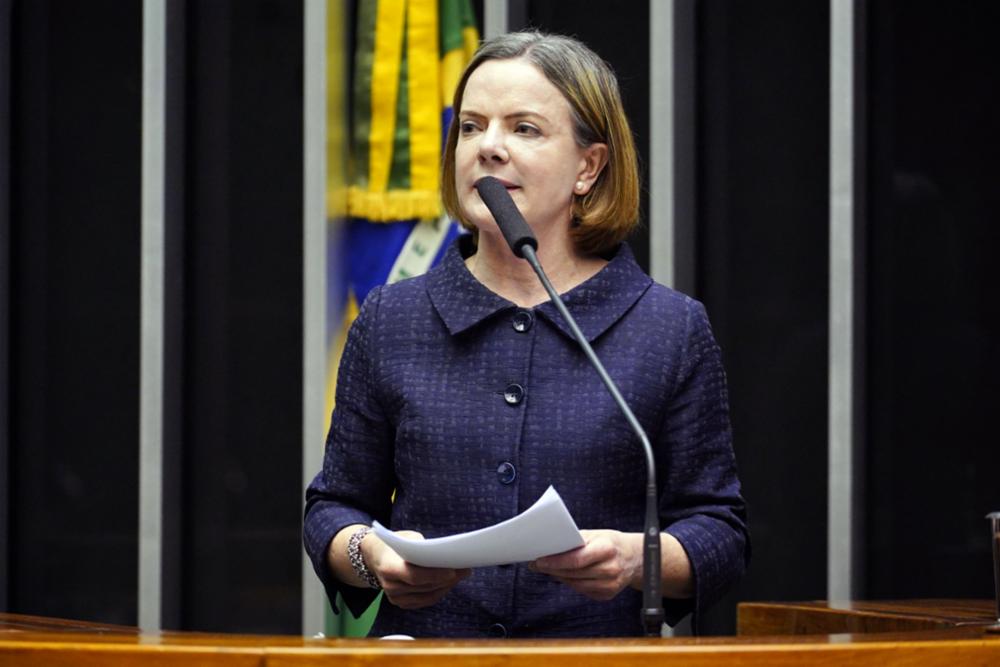 A presidente nacional do PT, Gleisi Hoffmann