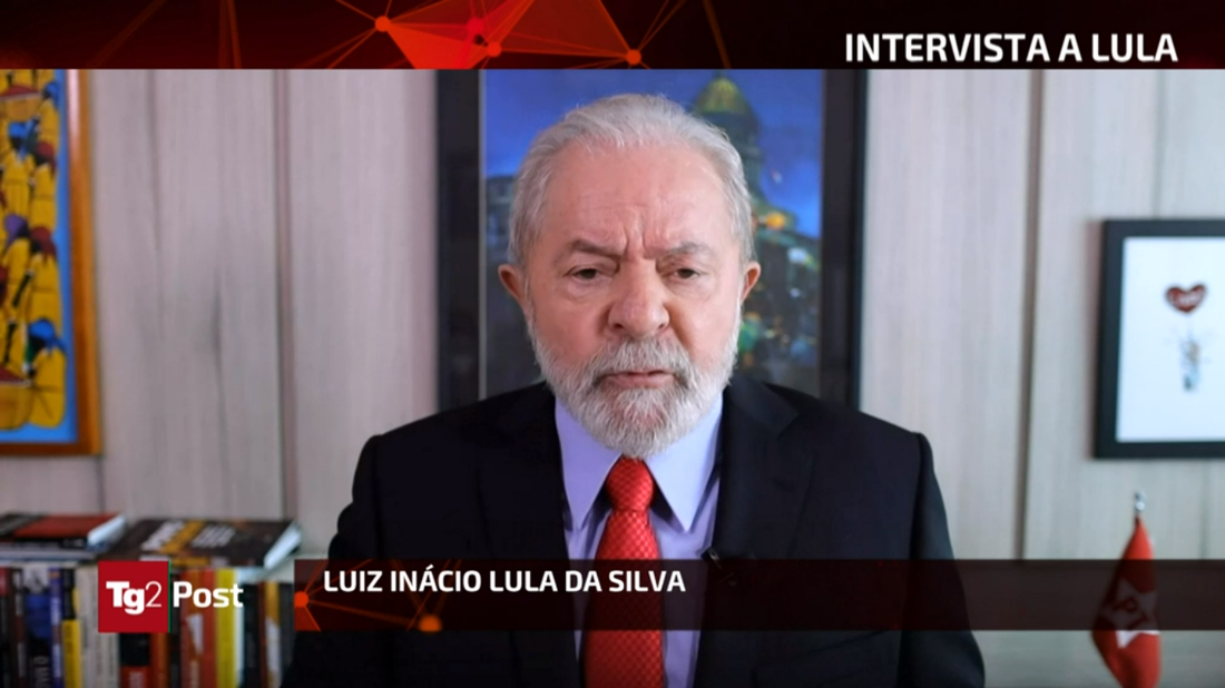 O ex-presidente brasileiro Luiz Inácio Lula da Silva (PT) em entrevista à TG2 Post