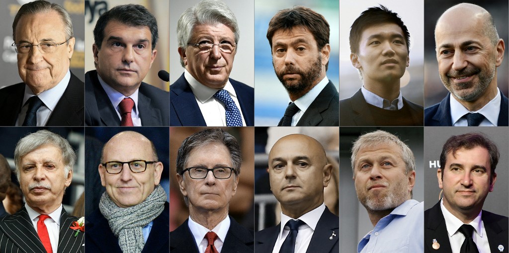 Os 12 donos e/ou presidentes dos clubes fundadores da Super League