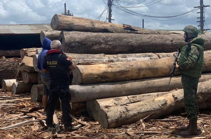 Fiscalização de madeira em cidade do Pará