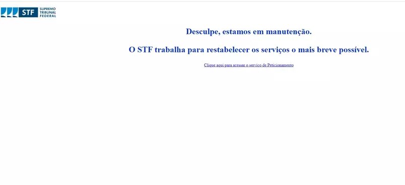 Site do STF fora do ar