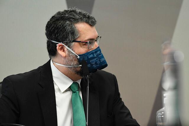 Ex-ministro das Relações Exteriores, Ernesto Araújo, em depoimento à CPI da Pandemia