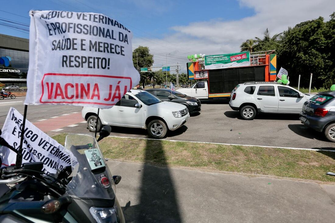 Protesto de veterinários e profissionais de educação física