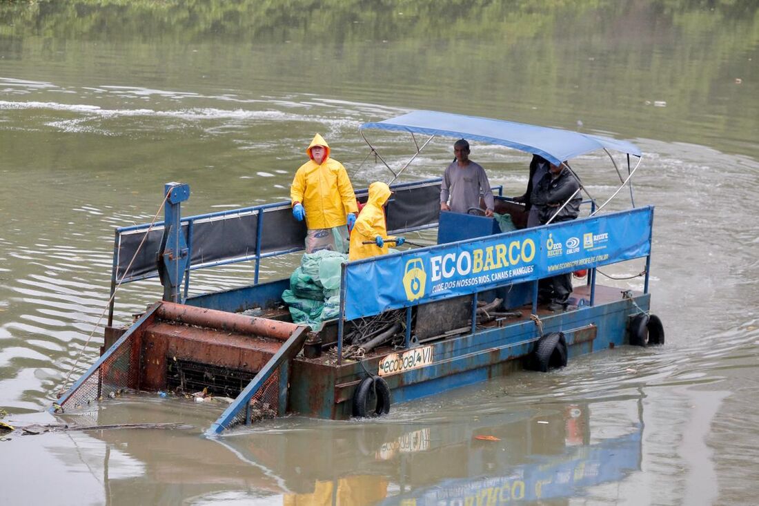 Ação para retirada do lixo nos manguezais do Rio Capibaribe