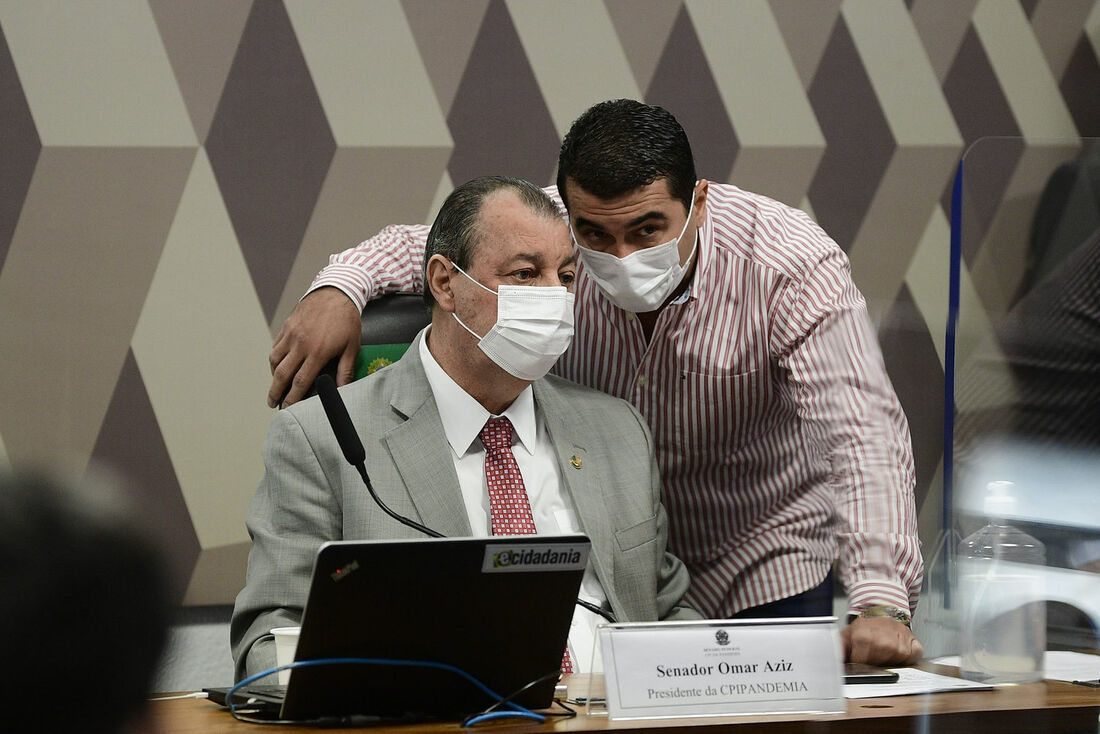 O relator da CPI da Pandemia, senador Renan Calheiros (MDB-AL) e o deputado Luis Miranda (DEM-DF)