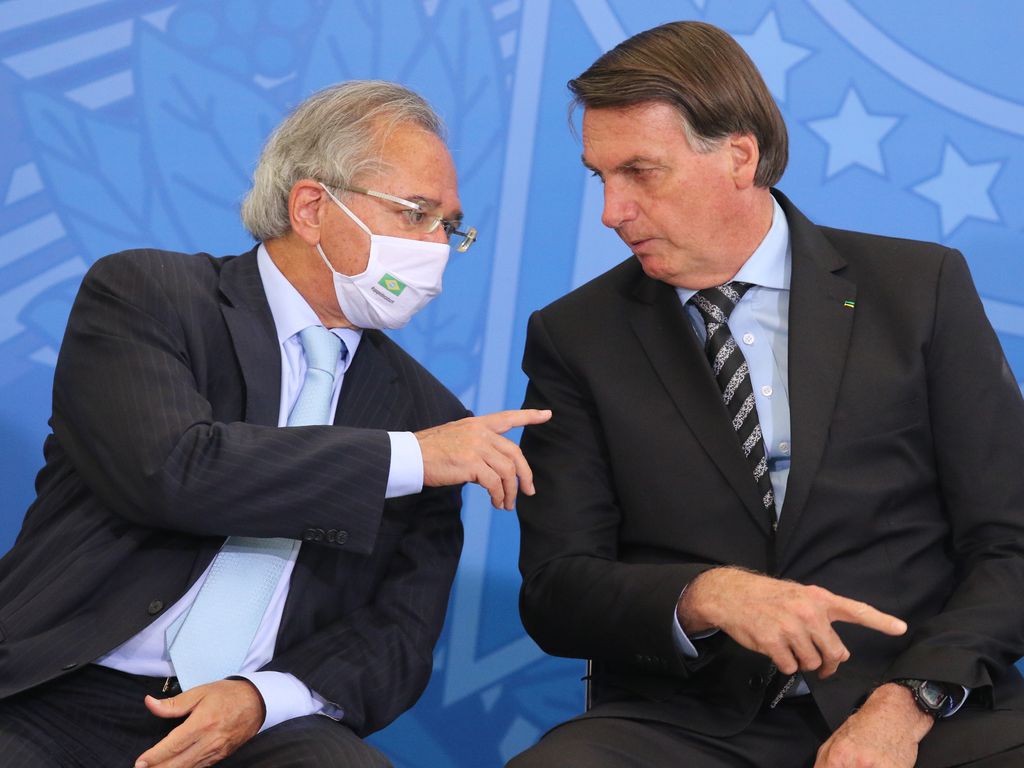 Ministro da Economia, Paulo Guedes, e o presidente da República, Jair Bolsonaro