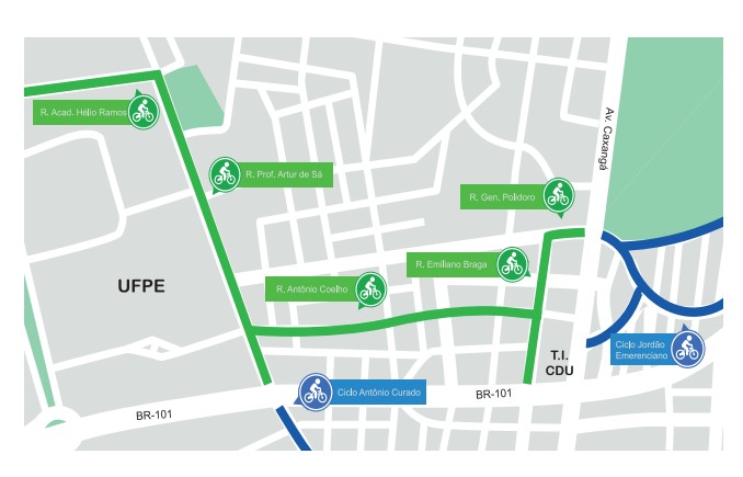 Ciclofaixa CDU, na Cidade Universitária
