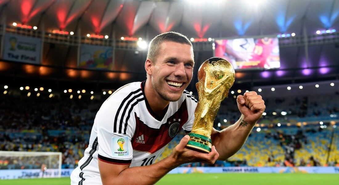 Lucas Podolski foi campeão do mundo em 2014