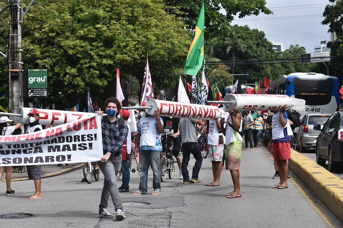 Manifestação 3J contra Bolsonaro no Recife