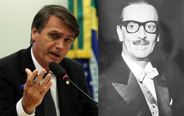 Colagem das fotos de Bolsonaro e Jânio Quadros