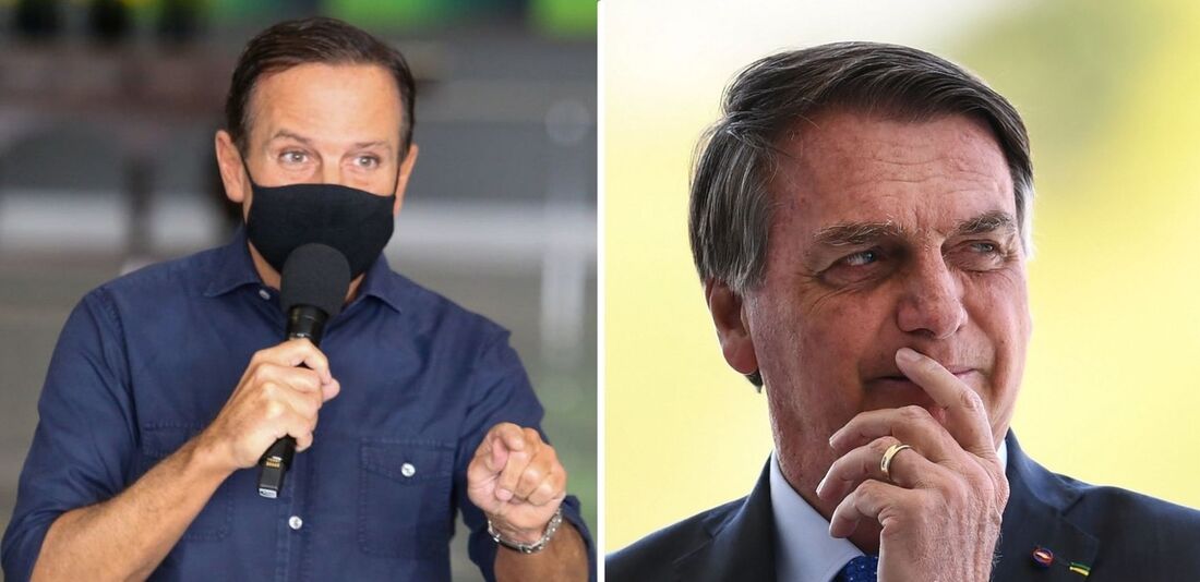 Governador de SP, João Doria e Jair Bolsonaro