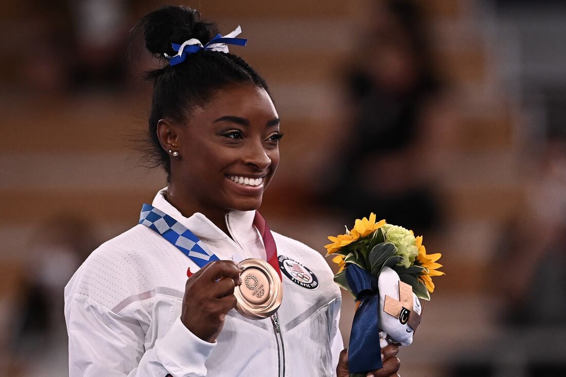 Simone Biles conquistou a medalha de bronze na final da trave