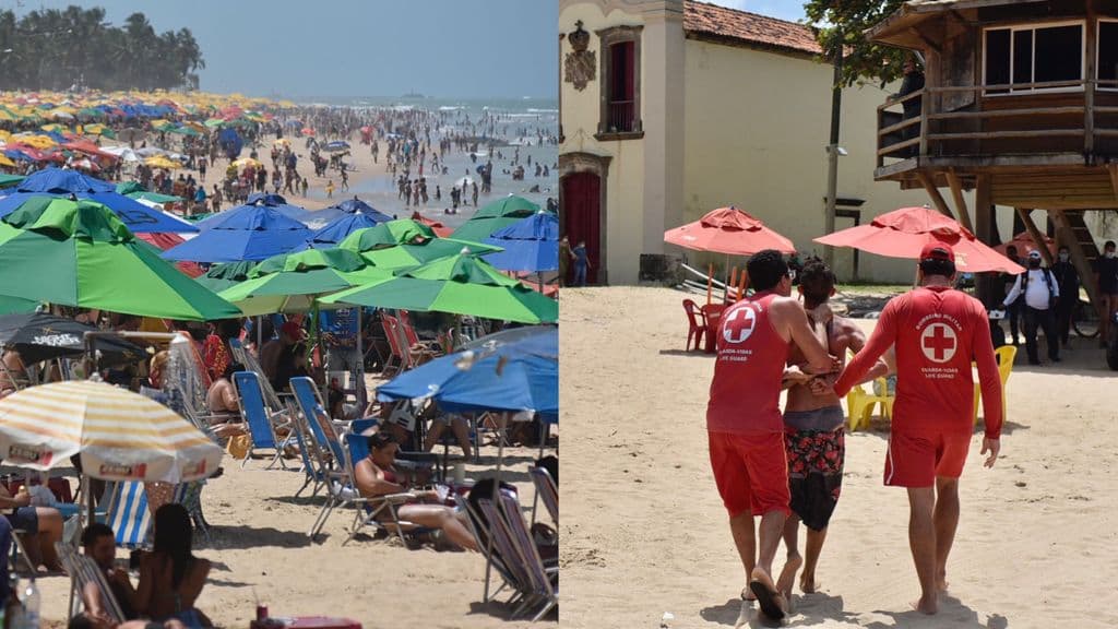 Praias de Boa Viagem e Piedade neste domingo (22)