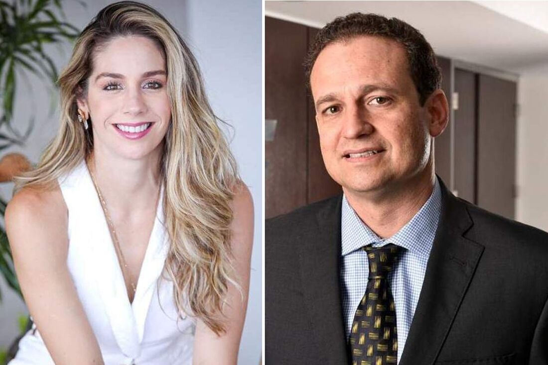 Camila Haeckel, do Inspiração Invest e Rafael Coelho, 1º vice-presidente da Federação das Indústrias do Estado de Pernambuco (Fiepe) e empresário do setor de couro