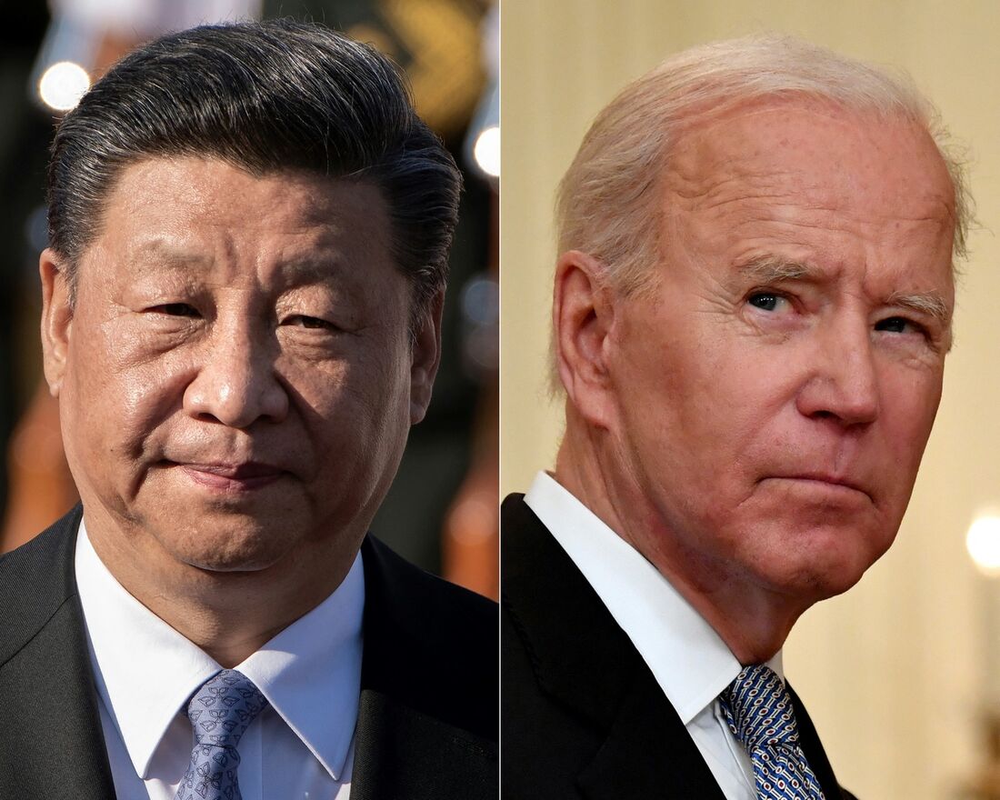 Presidente da China, Xi Jinping e Joe Biden, presidente estadunidense