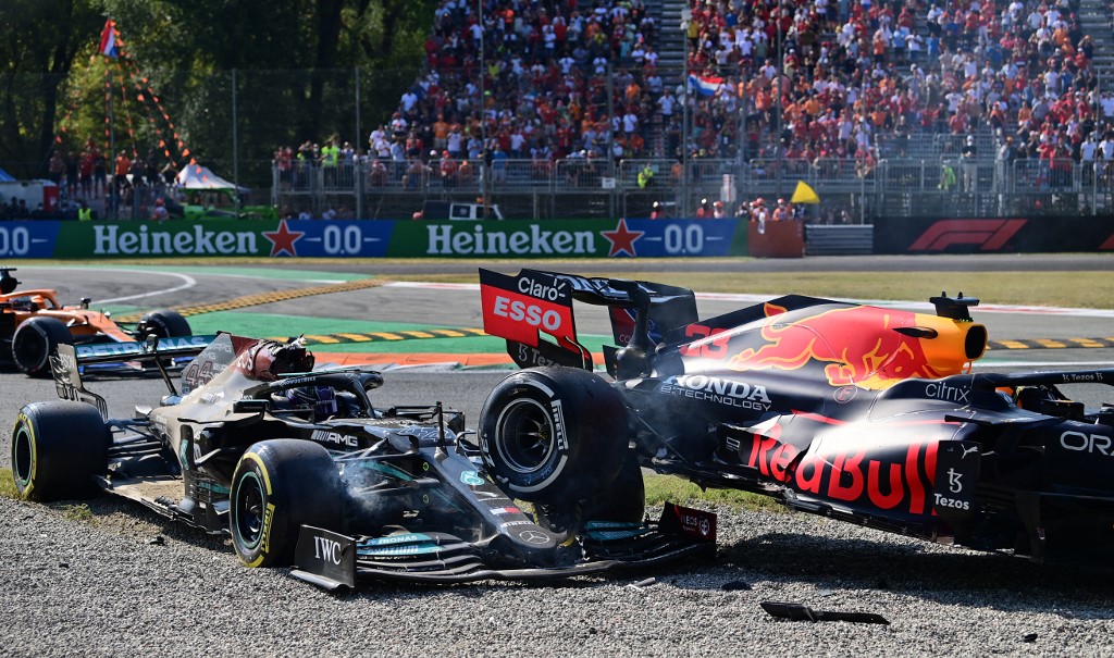 Hamilton e Verstappen bateram no GP de Monza