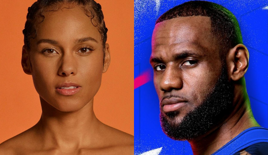 Alicia Keys e LeBron James 