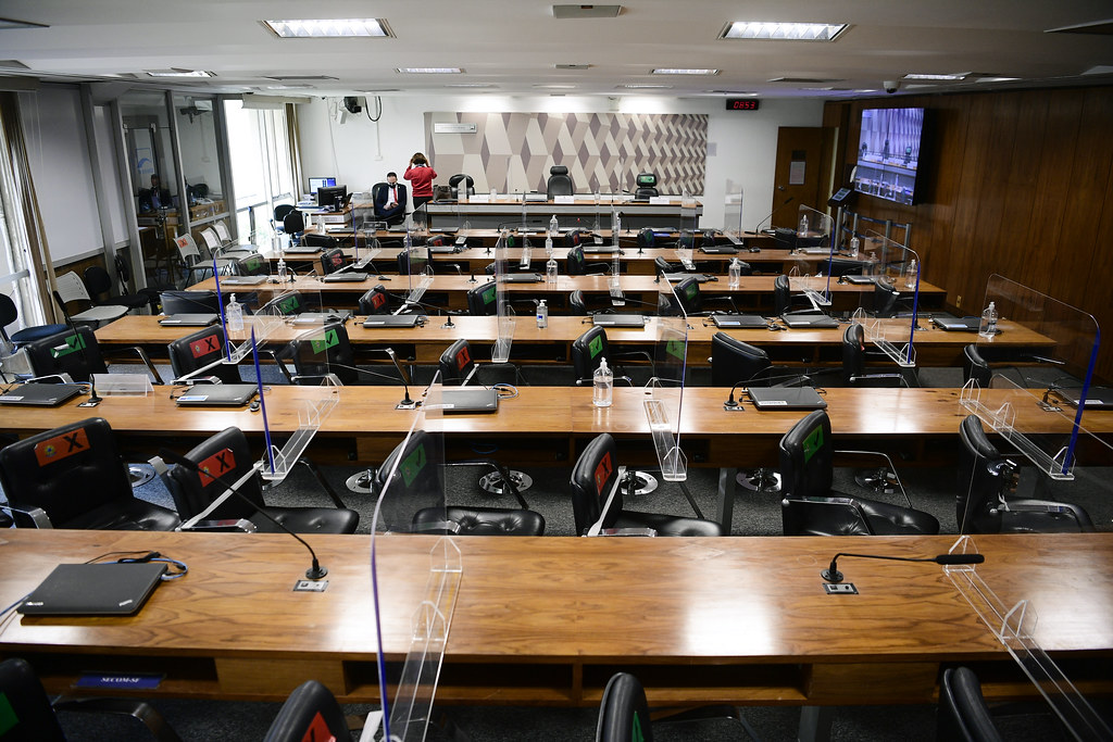 Sala da CPI da Pandemia estava pronta para receber o depoiemento