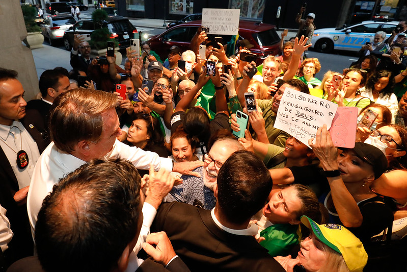 Bolsonaro e apoiadores nos EUA