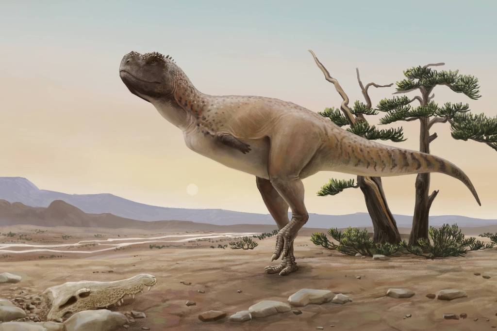 Reconstrução do novo dinossauro carnívoro brasileiro, Kurupi itaata