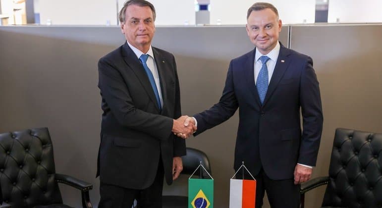 Bolsonaro e o presidente polonês, Andrzej Duda