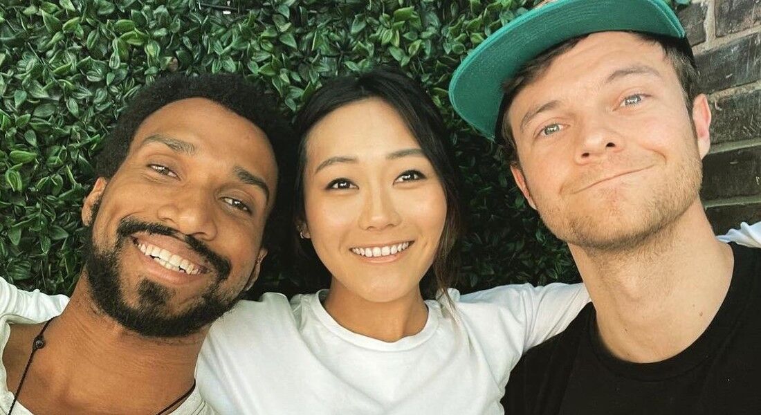 Atores da série ' The Boys', Nathan Mitchell, Karen Fukuhara e Jack Quaid 