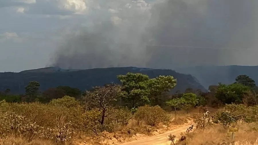 Incêndio na Chapada dos Veadeiros