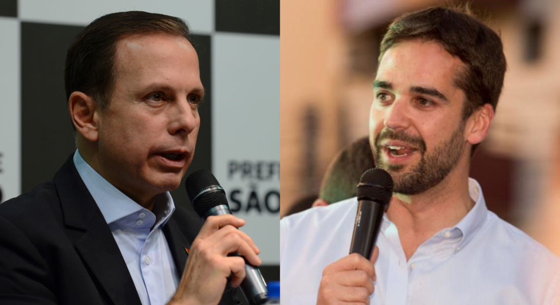 O governador de SP, João Doria (esq.) e o governador do RS, Eduardo Leite