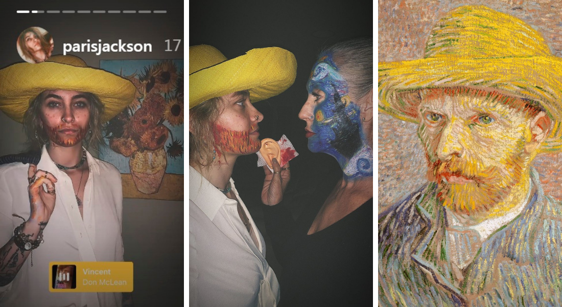 Paris Jackson brincou com o tema Van Gogh no Halloween