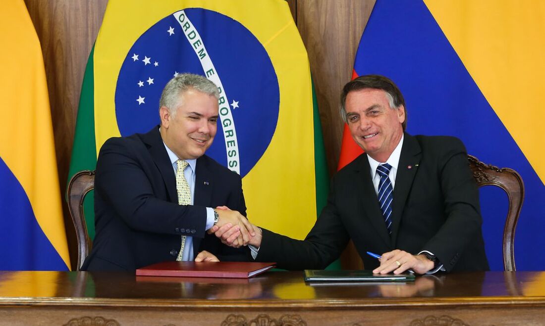 Presidente da Colômbia, Iván Duque, e Bolsonaro