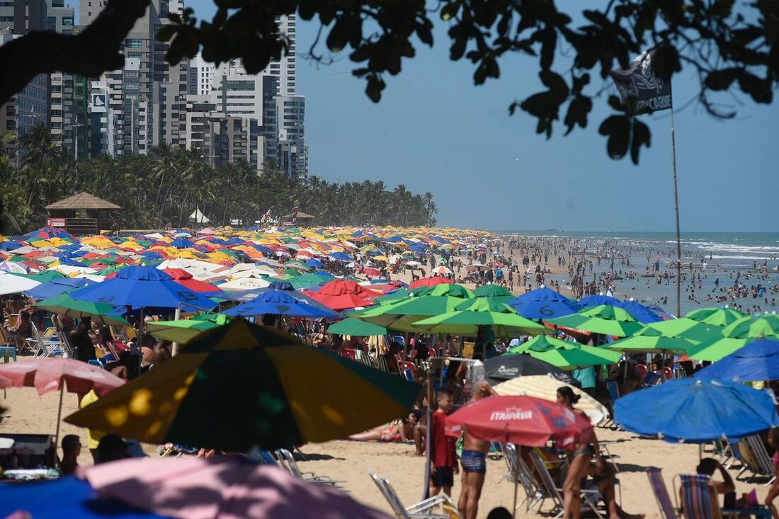 Praia de Boa Viagem, na Zona Sul do Recife