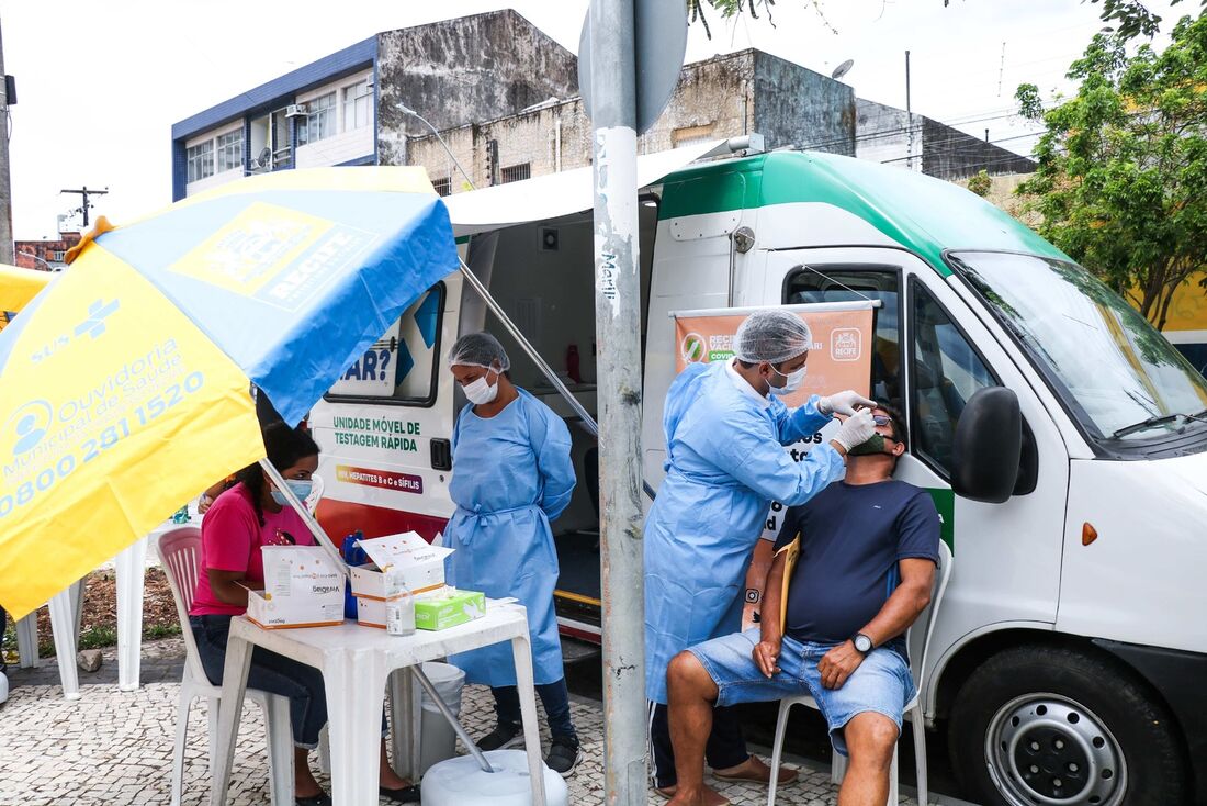 Testagem para detecção da Covid-19 no Recife